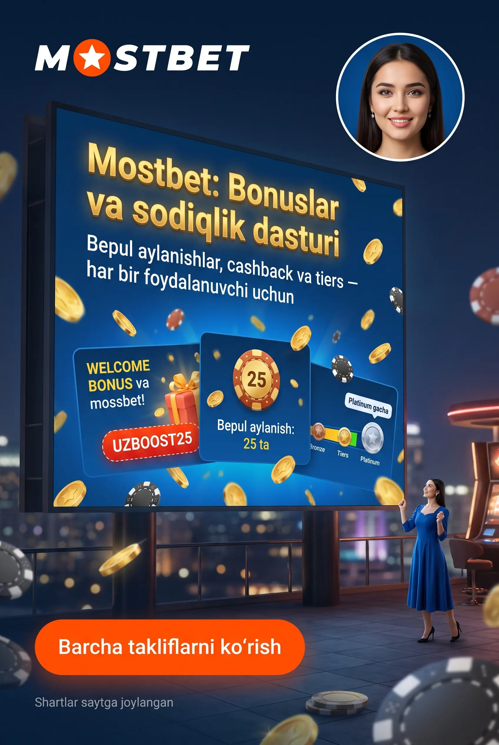 Mostbet bonuslarining turlari tasviri