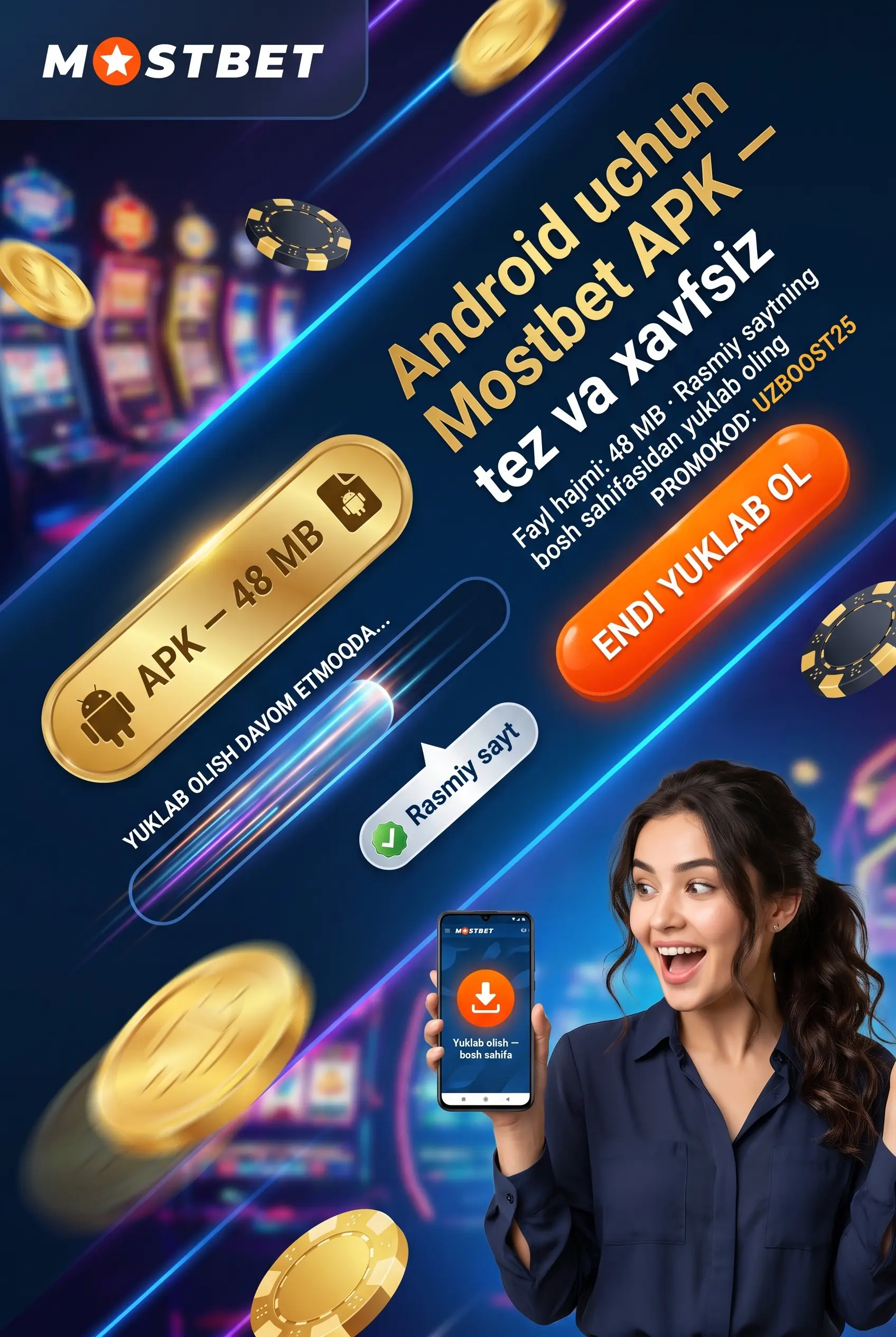 Android uchun Mostbet APK yuklab olish